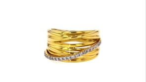 25 ct. t.w. Diamond Highway Ring in 18kt Gold Over Sterling