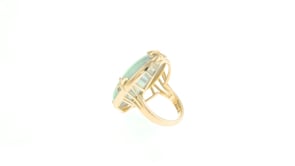 Cabochon Jade Ring in 18kt Gold Over Sterling