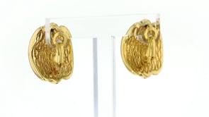 Italian 18kt Yellow Gold Grooved Earrings