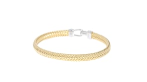 Italian Two-Tone Sterling Silver Horsebit Bracelet. 7.5