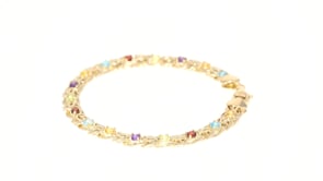 3.40 ct. t.w. Multi-Stone Byzantine Bracelet in 14kt Yellow Gold