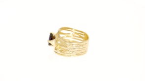 1.50 Carat Garnet Openwork Ring in 18kt Yellow Gold Over Sterling Silver