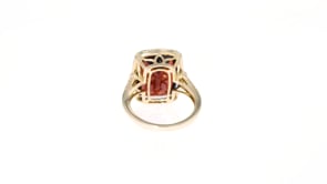 13.00 Carat Garnet and .41 ct. t.w. Diamond Ring in 14kt Yellow Gold