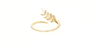 13 ct. t.w. Diamond Leaf Bypass Ring in 14kt Yellow Gold
