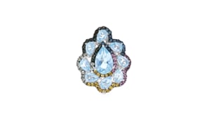 8.90 ct. t.w. Multi-Gemstone and .14 ct. t.w. Diamond Ring in Sterling Silver