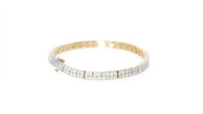 5.00 ct. t.w. Diamond Two-Row Bracelet in 18kt Gold Over Sterling