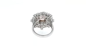 4.30 Carat Pink CZ and 3.85 ct. t.w. CZ Cluster Ring in Sterling Silver