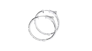 1.00 ct. t.w. Black Diamond Inside-Outside Hoop Earrings in Sterling Silver. 1 18