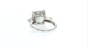 4.50 Carat Green Prasiolite and .20 ct. t.w. White Topaz Ring in Sterling Silver
