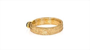 Italian Black Onyx Mesh Ring in 14kt Yellow Gold