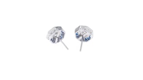 60 ct. t.w. Simulated Sapphire and 1.00 ct. t.w. CZ Octagon Earrings in Sterling Silver