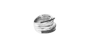 30 ct. t.w. Black and White Diamond Highway Ring in Sterling Silver