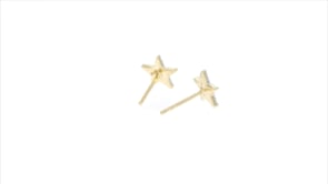 Star Stud Earrings in 14kt Yellow Gold with Diamond Accents