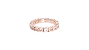 1.80 ct. t.w. Morganite Eternity Band in 14kt Rose Gold Over Sterling