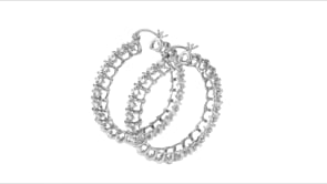 2.00 ct. t.w. Diamond Hoop Earrings in Sterling Silver. 1 58