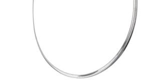 Italian 4mm 14kt White Gold Omega Necklace