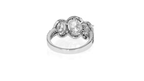 2.69 ct. t.w. CZ Three-Stone Ring in Sterling Silver