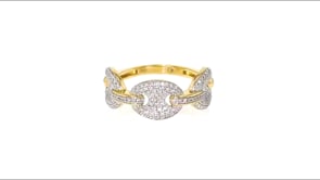 32 ct. t.w. Pave Diamond Link Ring in 14kt Yellow Gold