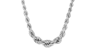 Italian Sterling Silver Graduated Rope Chain Necklace