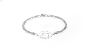 Sterling Silver Script Monogram Popcorn Chain Bracelet