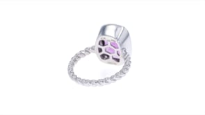 6.00 Carat Cushion-Cut Amethyst Ring in Sterling Silver and 14kt Yellow Gold