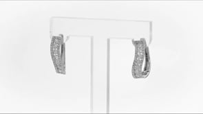 1.00 ct. t.w. Diamond Curved Hoop Earrings in 14kt White Gold. 58