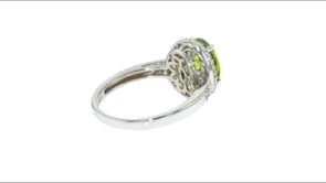 1.90 Carat Peridot and Diamond Ring in Sterling Silver