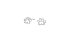 15 ct. t.w. Diamond Open Paw Print Stud Earrings in Sterling Silver