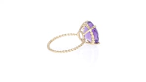 4.50 Carat Amethyst Rope Twist Ring in 14kt Yellow Gold
