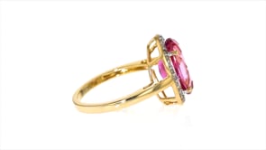 5.25 Carat Pink Topaz and .21 ct. t.w. Diamond Ring in 14kt Yellow Gold