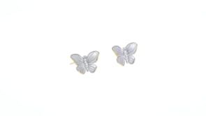 Simon G. .10 ct. t.w. Diamond Butterfly Earrings in 18kt Two-Tone Gold