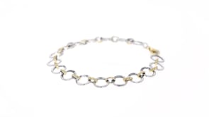 14kt Two-Tone Gold Circle Link Bracelet