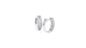 1.00 ct. t.w. Diamond Hoop Earrings in Sterling Silver. 12
