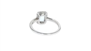 1.00 Carat Aquamarine and .15 ct. t.w. Diamond Ring in 14kt White Gold