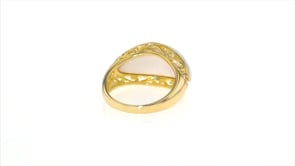 White Agate Ring in 18kt Gold Over Sterling