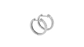 50 ct. t.w. Diamond Hoop Earrings in 14kt White Gold. 58