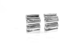 Sterling Silver Ribbed Earrings