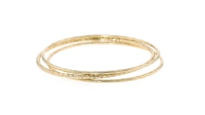 Italian 14kt Yellow Gold Jewelry Set Three Textured Bangle Bracelets