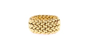 Italian 14kt Yellow Gold Beaded Mesh Ring