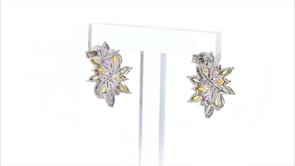4.70 ct. t.w. Multicolored Sapphire and .12 ct. t.w. Diamond Earrings in Sterling Silver