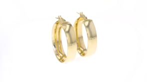 Italian Mesh Oval Hoop Earrings in 14kt Yellow Gold. Hoop Earrings