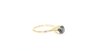 3.00 Carat Black Diamond Solitaire Ring in 14kt Yellow Gold