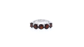 3.50 ct. t.w. Garnet Five-Stone Ring in Sterling Silver