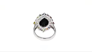 Blue Opal and 1.50 ct. t.w. Multicolored Sapphire Ring in Sterling Silver