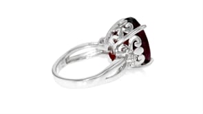 11.00 Carat Garnet and .10 ct. t.w. White Topaz Ring in Sterling Silver