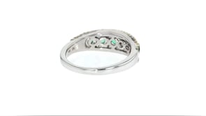 60 ct. t.w. Emerald Five-Stone Ring with Diamond Accents in Sterling Silver and 14kt Yellow Gold