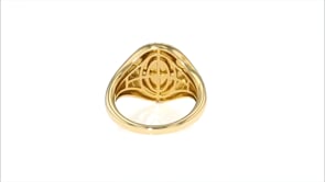 Personalized .13 ct. t.w. Diamond Signet Pinky Ring in 14kt Yellow Gold