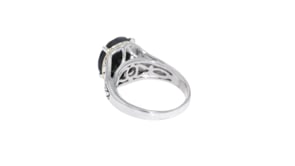 Oval Black Onyx Braid Ring in Sterling Silver and 14kt Yellow Gold