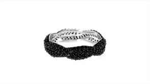 1.50 ct. t.w. Black Spinel Braided Eternity Band in Sterling Silver