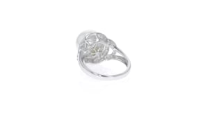 11.5-12mm Cultured South Sea Pearl and .48 ct. t.w. Diamond Ring in 18kt White Gold